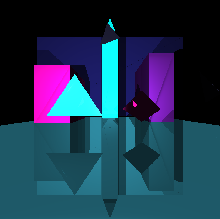 a raytraced scene consisting of only triangles